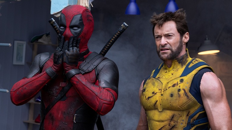 Deadpool excited, Wolverine confused