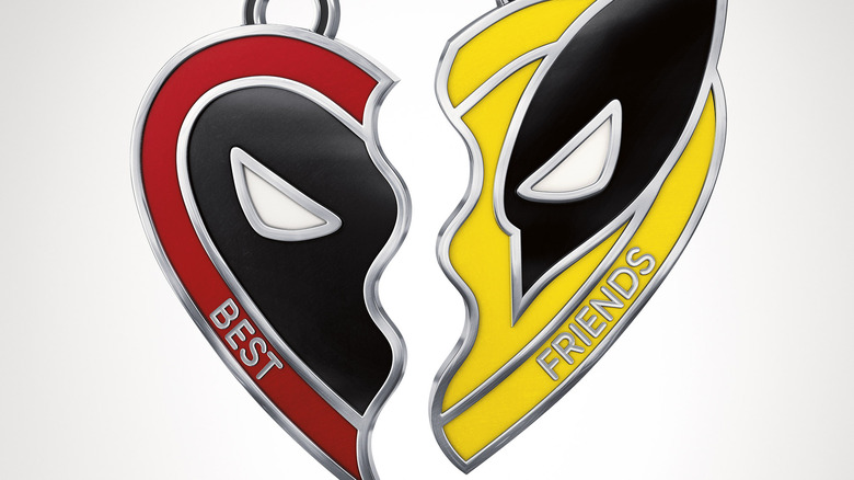 Brokeb pendant with Deadpool face and Wolverine face