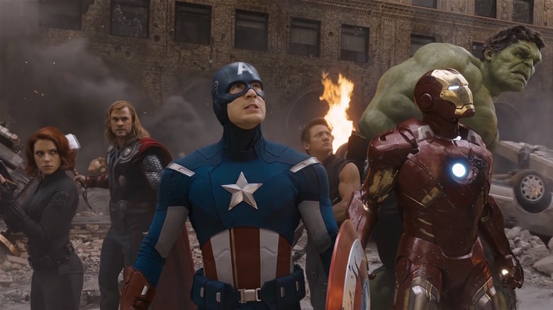 The Avengers preparing for battle