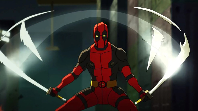 Deadpool wields two swords