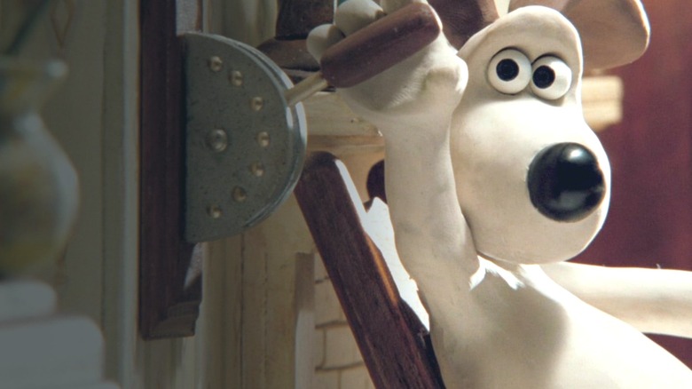 Gromit throwing a switch