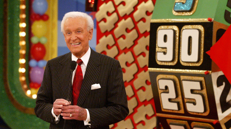 Bob Barker smiling by wheel