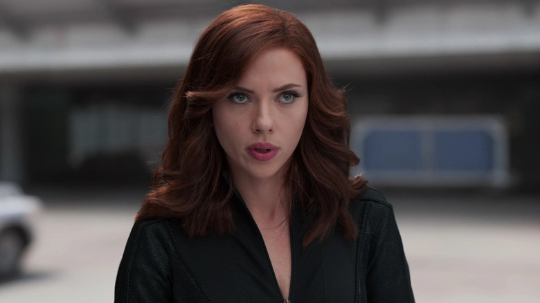 Natasha Romanoff looking serious