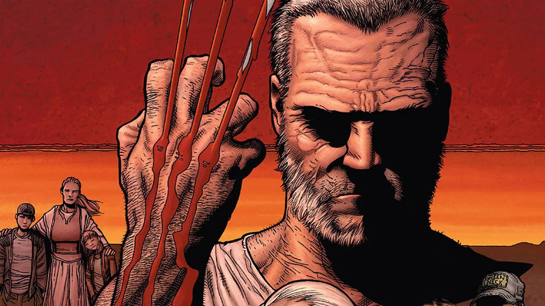 Old Man Logan with bloody claws