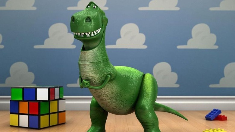 Rex smiling hands together Toy Story