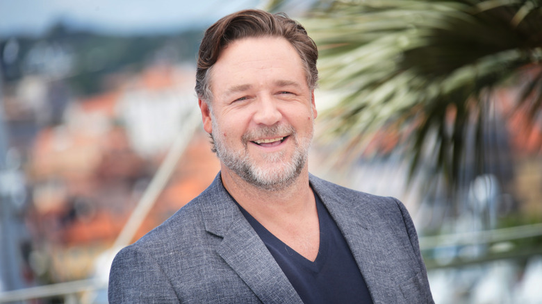 Russell Crowe smiling at festival