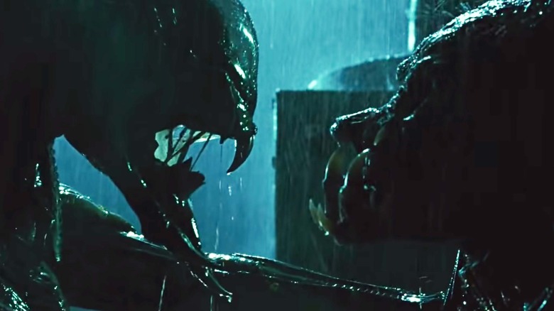 An alien takes on a Predator