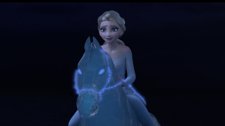 Elsa riding water horse